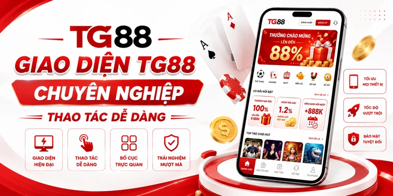 Giao diện TG88 chuyên nghiệp, thao tác dễ dàng